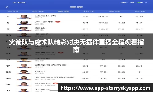 火箭队与魔术队精彩对决无插件直播全程观看指南