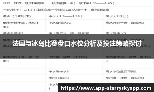 法国与冰岛比赛盘口水位分析及投注策略探讨